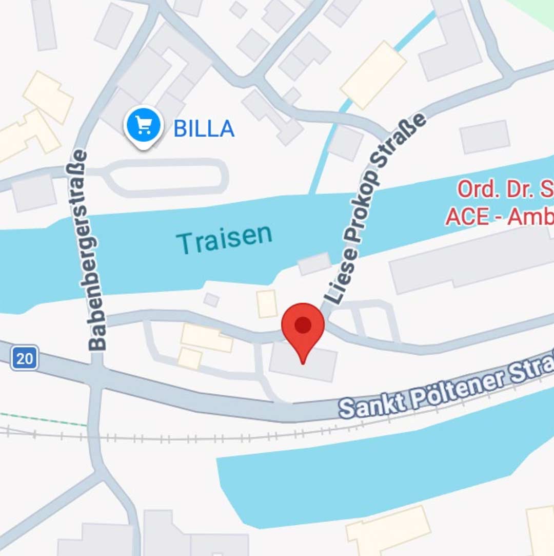 Lageplan der Praxis in Lilienfeld – auf Google Maps öffnen